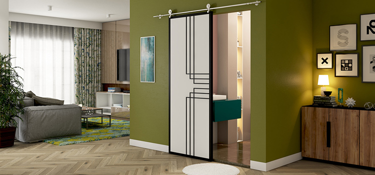 sliding bathroom door installation in Burlingame